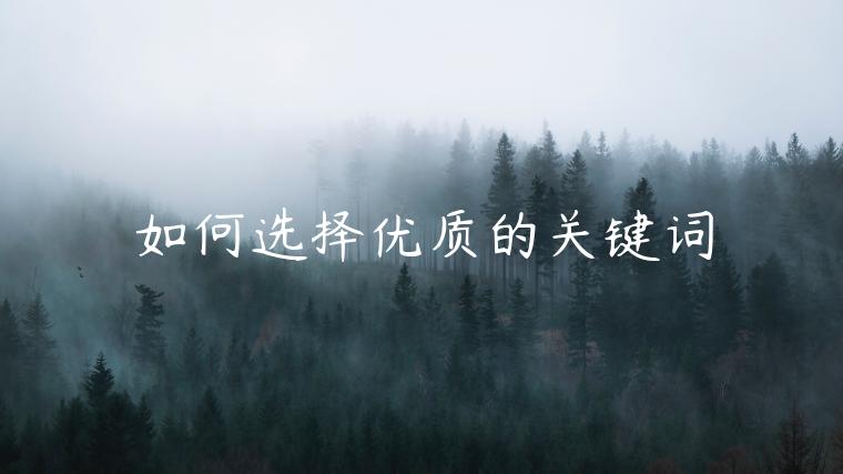 如何選擇優(yōu)質(zhì)的關(guān)鍵詞